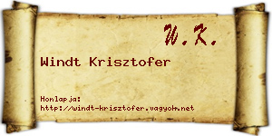 Windt Krisztofer névjegykártya
